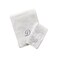 BYFT Iris Embroidered For You Hand Towel 50 x 80 Cm Bath Towel 70 x 140 Cm 600 Gsm White 100% Cotton Letter "D" Silver Thread Set of 02