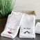 BYFT Iris Embroidered For You Hand Towel 50 x 80 Cm 600 Gsm White 100% Cotton Mrs. Always Right &amp; Mr. Right Black Thread Set of 02