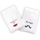 BYFT Iris Embroidered For You Hand Towel 50 x 80 Cm 600 Gsm White 100% Cotton Mrs. Always Right &amp; Mr. Right Black Thread Set of 02