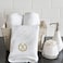 BYFT Iris Embroidered For You Hand Towel 50 x 80 Cm 600 Gsm White 100% Cotton Letter "X" Gold Thread Set of 01