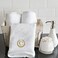 BYFT Iris Embroidered For You Hand Towel 50 x 80 Cm 600 Gsm White 100% Cotton Letter "C" Gold Thread Set of 01