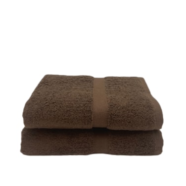 BYFT Camellia Hand Towel 50 x 100 Cm 550 Gsm Dark Brown Diagonal Dobby 100% Cotton Set of 02