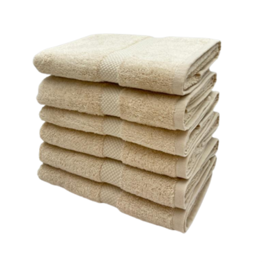 BYFT Gardenia Hand Towel 50 x 100 Cm 550 Gsm Beige Diamond Dobby 100% Cotton Set of 06
