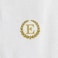 BYFT Iris Embroidered For You Hand Towel 50 x 80 Cm Bath Towel 70 x 140 Cm 600 Gsm White 100% Cotton Letter "E" Gold Thread Set of 02