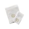BYFT Iris Embroidered For You Hand Towel 50 x 80 Cm Bath Towel 70 x 140 Cm 600 Gsm White 100% Cotton Letter "F" Gold Thread Set of 02