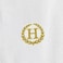 BYFT Iris Embroidered For You Hand Towel 50 x 80 Cm Bath Towel 70 x 140 Cm 600 Gsm White 100% Cotton Letter "H" Gold Thread Set of 02