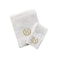 BYFT Iris Embroidered For You Hand Towel 50 x 80 Cm Bath Towel 70 x 140 Cm 600 Gsm White 100% Cotton Letter "H" Gold Thread Set of 02