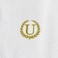 BYFT Iris Embroidered For You Hand Towel 50 x 80 Cm Bath Towel 70 x 140 Cm 600 Gsm White 100% Cotton Letter "U" Gold Thread Set of 02