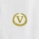 BYFT Iris Embroidered For You Hand Towel 50 x 80 Cm Bath Towel 70 x 140 Cm 600 Gsm White 100% Cotton Letter "V" Gold Thread Set of 02