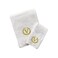 BYFT Iris Embroidered For You Hand Towel 50 x 80 Cm Bath Towel 70 x 140 Cm 600 Gsm White 100% Cotton Letter "V" Gold Thread Set of 02
