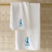 BYFT Iris Embroidered For You Hand Towel 50 x 80 Cm 600 Gsm White 100% Cotton #No.1 Dad Black - Blue - Yellow Thread Set of 01