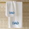 BYFT Iris Embroidered For You Bath Towel 70 x 140 Cm 600 Gsm White 100% Cotton Dad I Love You Black - Blue Thread Set of 01