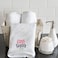 BYFT Iris Embroidered For You Hand Towel 50 x 80 Cm 600 Gsm White 100% Cotton Little Sister Black-Pink Thread Set of 01