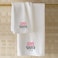 BYFT Iris Embroidered For You Hand Towel 50 x 80 Cm 600 Gsm White 100% Cotton Little Sister Black-Pink Thread Set of 01