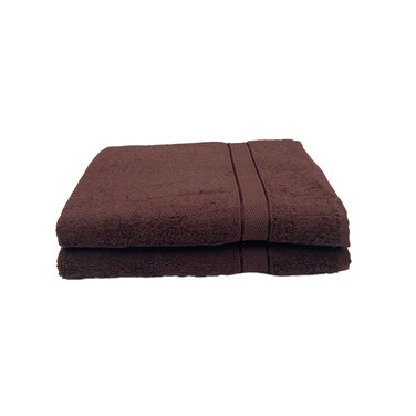 BYFT Daffodil Bath Towel 70 x 140 Cm 500 Gsm Brown Stripe Diamond Dobby 100% Cotton Set of 02