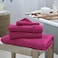 BYFT Daffodil Bath Towel 70 x 140 Cm 500 Gsm Fuchsia Pink Stripe Diamond Dobby 100% Cotton Set of 02
