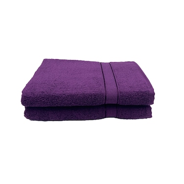 BYFT Daffodil Bath Towel 70 x 140 Cm 500 Gsm Purple Stripe Diamond Dobby 100% Cotton Set of 02