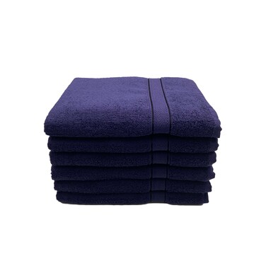 BYFT Daffodil Bath Towel 70 x 140 Cm 500 Gsm Navy Blue Stripe Diamond Dobby 100% Cotton Set of 06