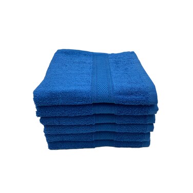 BYFT Daffodil Hand Towel 40 x 60 Cm 500 Gsm Royal Blue Stripe Diamond Dobby 100% Cotton Set of 06