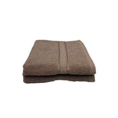 BYFT Daffodil Hand Towel 60 x 110 Cm 500 Gsm Dark Beige Stripe Diamond Dobby 100% Cotton Set of 02