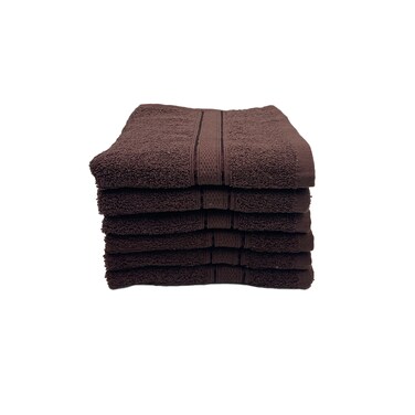 BYFT Daffodil Hand Towel 60 x 110 Cm 500 Gsm Brown Stripe Diamond Dobby 100% Cotton Set of 06