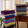 BYFT Daffodil Hand Towel 60 x 110 Cm 500 Gsm Purple Stripe Diamond Dobby 100% Cotton Set of 06