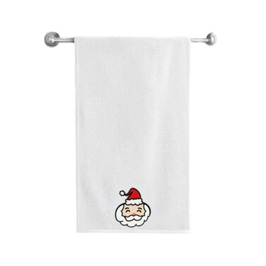 BYFT Iris Embroidered For You Bath Towel 70 x 140 Cm 600 Gsm White 100% Cotton Santaclaus Set of 01