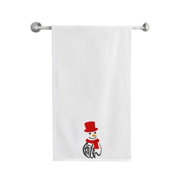 BYFT Iris Embroidered For You Bath Towel 70 x 140 Cm 600 Gsm White 100% Cotton Faith Snowman Set of 01