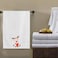 BYFT Iris Embroidered For You Bath Towel 70 x 140 Cm 600 Gsm White 100% Cotton Reindeer with Christmas Cap and Scarf Set of 01