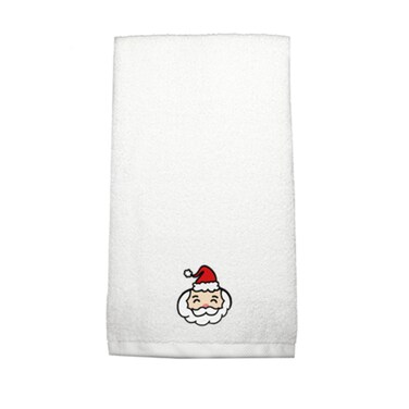 BYFT Iris Embroidered For You Hand Towel 50 x 80 Cm 600 Gsm White 100% Cotton Santaclaus Set of 01