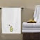 BYFT Iris Embroidered For You Bath Towel 70 x 140 Cm 600 Gsm White 100% Cotton Avacado without Pit Desing Set of 01