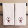 BYFT Iris Embroidered For You Bath Towel 70 x 140 Cm 600 Gsm White 100% Cotton Him &amp; Her with Heart Set of 02