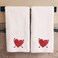 BYFT Iris Embroidered For You Bath Towel 70 x 140 Cm 600 Gsm White 100% Cotton Happy Heart Set of 02