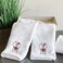 BYFT Iris Embroidered For You Hand Towel 50 x 80 Cm 600 Gsm White 100% Cotton Him &amp; Her with Heart Set of 02
