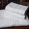 BYFT Magnolia Hand Towel 50 x 100 Cm Bath Towel 70 x 140 Cm 600 Gsm White G Dobby 100% Cotton Set of 04