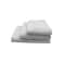 BYFT Magnolia Hand Towel 50 x 100 Cm Bath Towel 70 x 140 Cm Bath Mat 50 x 80 Cm 600 Gsm White G Dobby 100% Cotton Set of 03