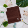 BYFT Daffodil Face Towel 30 x 30 Cm 500 Gsm Brown Stripe Diamond Dobby 100% Cotton Letter "E" White Thread Set of 06