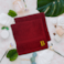 BYFT Daffodil Face Towel 30 x 30 Cm 500 Gsm Burgundy Stripe Diamond Dobby 100% Cotton Letter "B" Gold Thread Set of 06