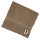 BYFT Daffodil Face Towel 30 x 30 Cm 500 Gsm Dark Beige Stripe Diamond Dobby 100% Cotton Letter "D" White Thread Set of 06