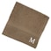 BYFT Daffodil Face Towel 30 x 30 Cm 500 Gsm Dark Beige Stripe Diamond Dobby 100% Cotton Letter "M" White Thread Set of 06