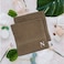 BYFT Daffodil Face Towel 30 x 30 Cm 500 Gsm Dark Beige Stripe Diamond Dobby 100% Cotton Letter "N" White Thread Set of 06