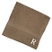 BYFT Daffodil Face Towel 30 x 30 Cm 500 Gsm Dark Beige Stripe Diamond Dobby 100% Cotton Letter "R" White Thread Set of 06