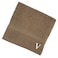BYFT Daffodil Face Towel 30 x 30 Cm 500 Gsm Dark Beige Stripe Diamond Dobby 100% Cotton Letter "V" White Thread Set of 06