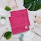 BYFT Daffodil Face Towel 30 x 30 Cm 500 Gsm Fuchsia Pink Stripe Diamond Dobby 100% Cotton Letter "R" White Thread Set of 06