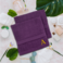 BYFT Daffodil Face Towel 30 x 30 Cm 500 Gsm Purple Stripe Diamond Dobby 100% Cotton Letter "A" Gold Thread Set of 06