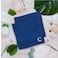 BYFT Daffodil Face Towel 30 x 30 Cm 500 Gsm Royal Blue Stripe Diamond Dobby 100% Cotton Letter "C" White Thread Set of 06