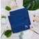 BYFT Daffodil Face Towel 30 x 30 Cm 500 Gsm Royal Blue Stripe Diamond Dobby 100% Cotton Letter "N" White Thread Set of 06