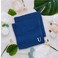 BYFT Daffodil Face Towel 30 x 30 Cm 500 Gsm Royal Blue Stripe Diamond Dobby 100% Cotton Letter "U" White Thread Set of 06
