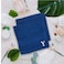 BYFT Daffodil Face Towel 30 x 30 Cm 500 Gsm Royal Blue Stripe Diamond Dobby 100% Cotton Letter "Y" White Thread Set of 06