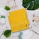 BYFT Daffodil Face Towel 30 x 30 Cm 500 Gsm Yellow Stripe Diamond Dobby 100% Cotton Letter "I" Black Thread Set of 06